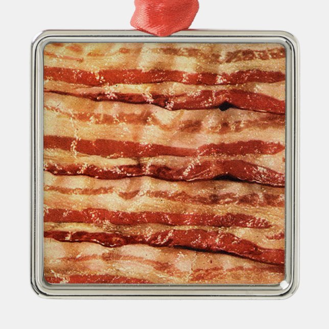square tin bacon ornament (Front)