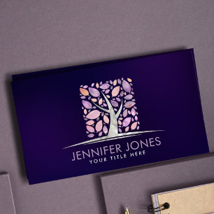  Square Tree of life - Charoite and Fluorite  Business Card