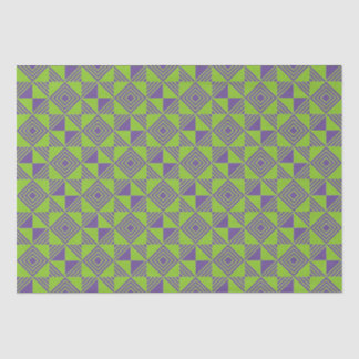 Square Triangle Geometric Green Purple Pattern Tissue Paper