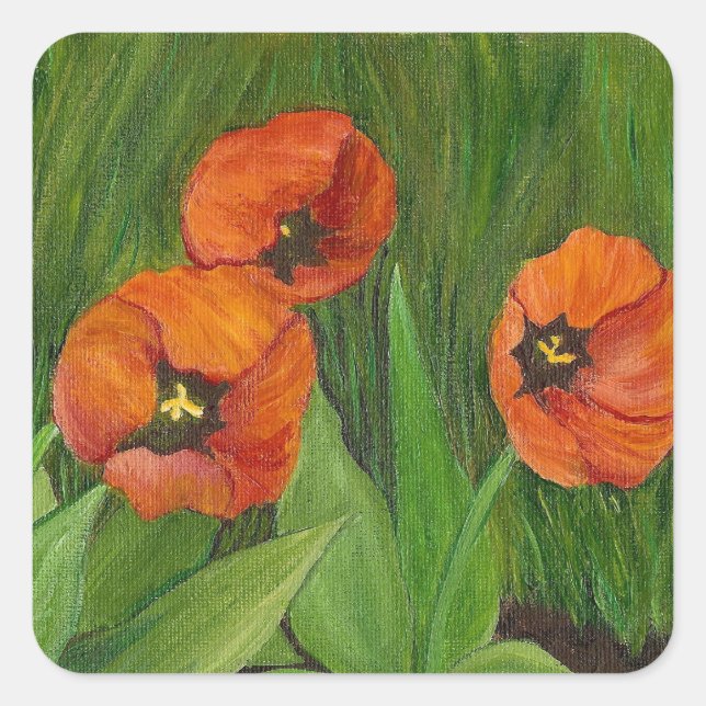 Square Tulip Sticker (Front)