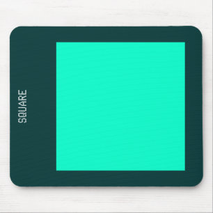 Square - Turquoise and Dk Green Mouse Pad