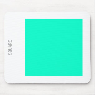 Square - Turquoise and White Mouse Pad