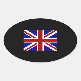 Square Union Jack Oval Sticker