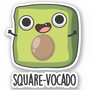 Square-vocado Funny Cube Avocado Pun