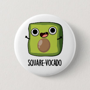 Square-vocado Funny Cube Avocado Pun 2 Inch Round Button