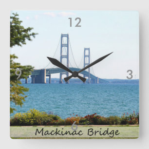 Square Wall Clock/Mackinac Bridge Clock