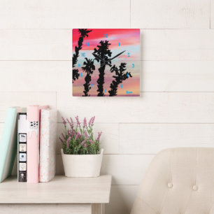 Square Wall Clock : Sunset