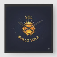 Square Wall Clock with Sol Brillo Sola Logo |