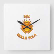 Square Wall Clock with Sun Logo Shine Sun Solo |