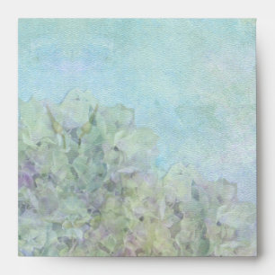 Square Watercolor Hydrangea Envelopes