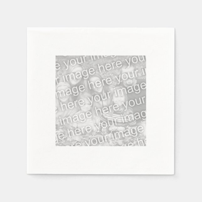 Square White Bordered Photo Napkin (Front)
