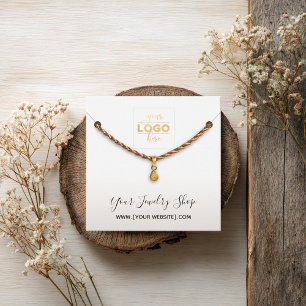Square White Logo Necklace Display Card