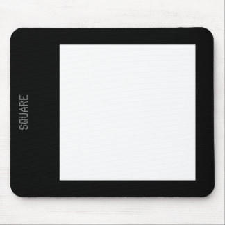Square - White on Black Mouse Pad