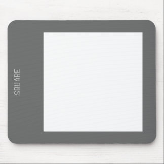 Square - White on Grey Mouse Pad