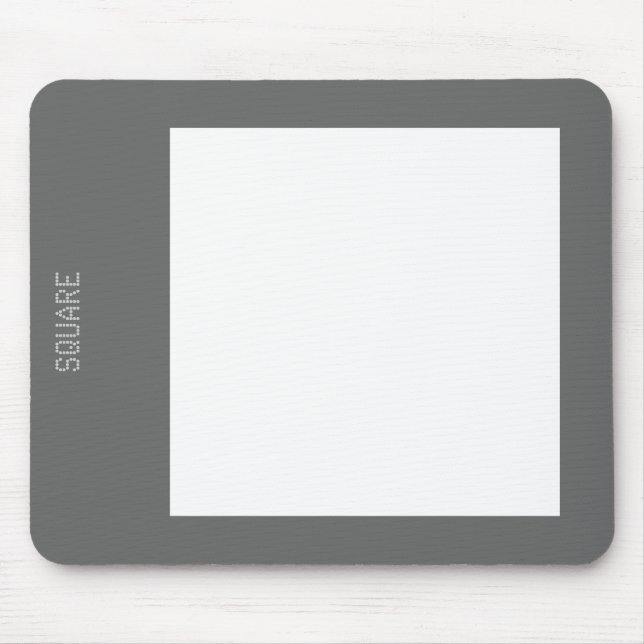 Square - White on Grey Mouse Pad (Front)