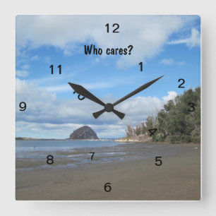 Square "Who Cares?" Wall Clock