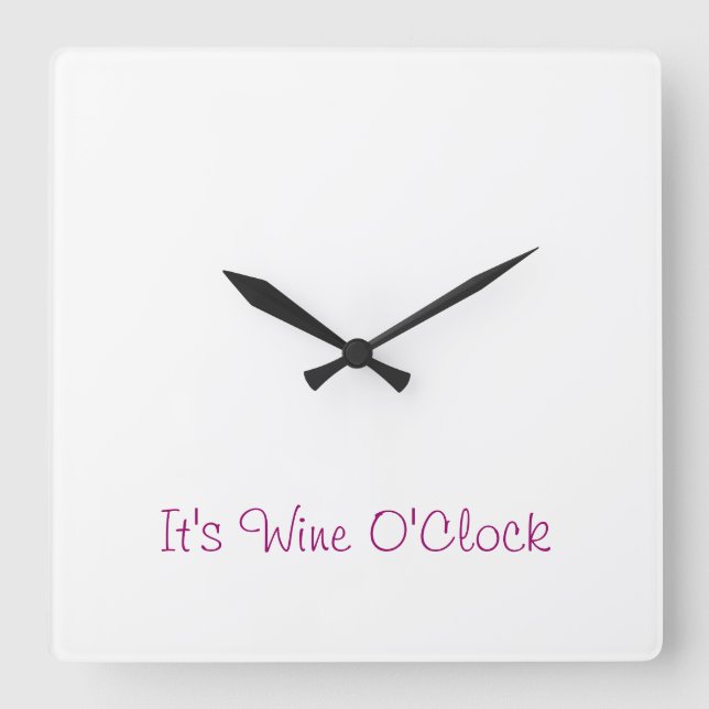 Square Wine O'Clock Clock (Front)
