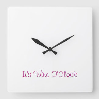 Square Wine O'Clock Clock