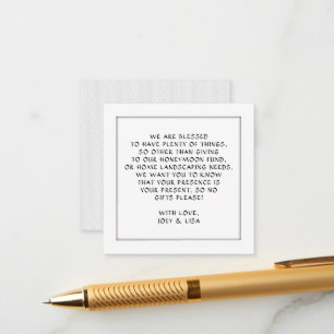 Square Wishing Well Card Enclosures Neutral Colour