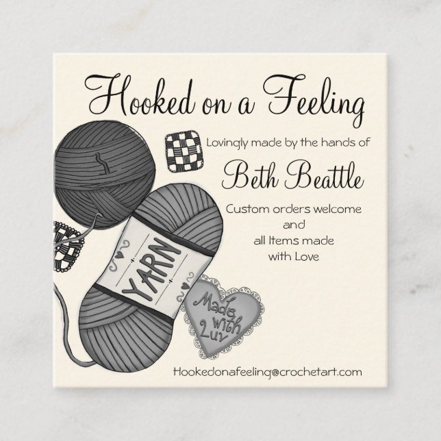 Square yarn/Crochet/Knitting Business Cards (Front)