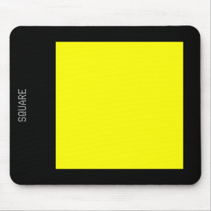 Square - Yellow on Black Mouse Pad