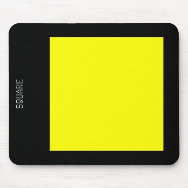 Square - Yellow on Black Mouse Pad (Front)