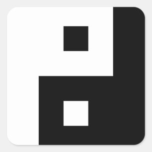 Square Yin Yang Sticker