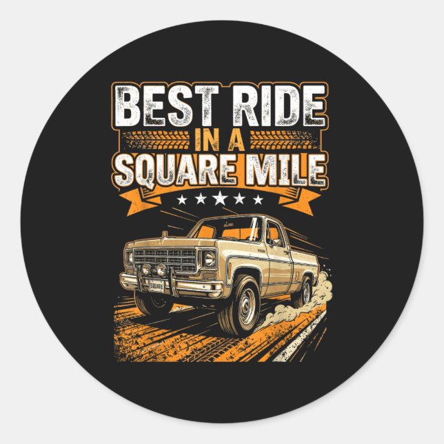 Squarebody Truck  Classic Round Sticker (Front)