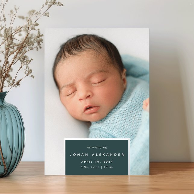 Squared Away | Silver Foil Birth Announcement (Creator Uploaded)