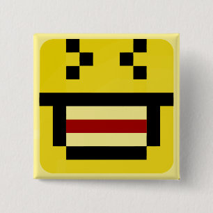 squared big laugh 2 inch square button