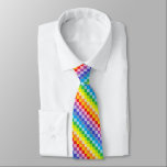 Squared Broader Spectrum Rainbow Tie<br><div class="desc">Abstract digital art of solid coloured squares of all colours including pink,  red,  gold,  orange,  ecru,  yellow,  lime green,  green,  pastel blue,  turquoise,  blue grey,  indigo,  lavender,  purple,  and black in a chequered formation.</div>