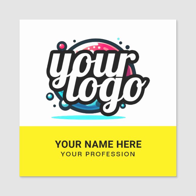 Squared Cool Employee Pin Name Tag Magnetic Logo (Front)