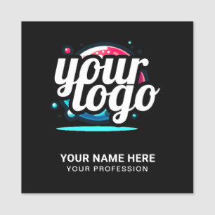 Squared Cool Employee Pin Name Tag Magnetic Logo