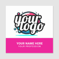 Squared Cool Employee Pin Name Tag Magnetic Logo