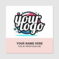 Squared Cool Employee Pin Name Tag Magnetic Logo