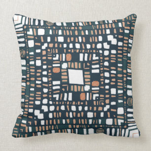 Squared layers terracotta throw pillow