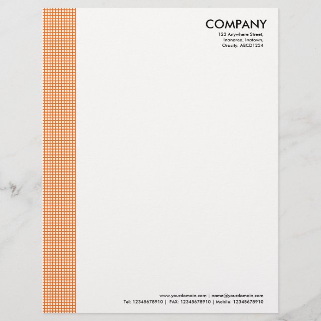 Squared Margin - Orange Letterhead (Front)