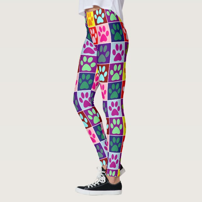 Squared Paw Prints Leggings (Left)