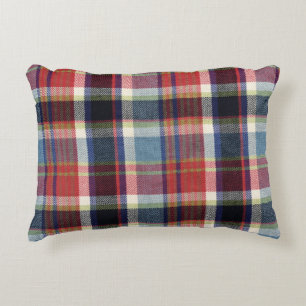Squared Textile Texture Background. Accent Pillow