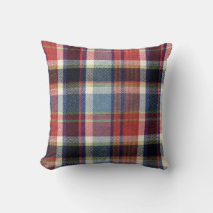 Squared Textile Texture Background. Throw Pillow