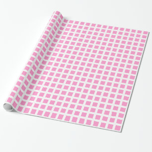 Squares 02 - Pink on White Wrapping Paper