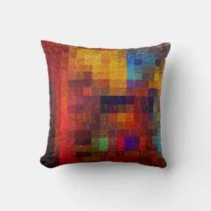 Squares Abstract Art Modern Geometric Pattern Throw Pillow