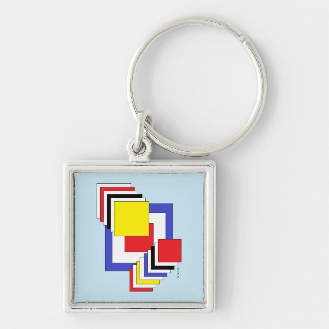 Squares Abstract Keychain (Front)