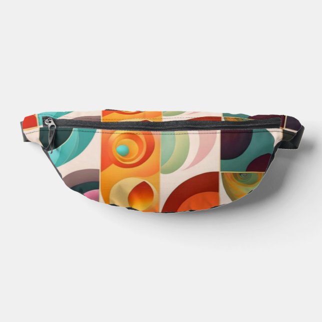 Squares Abstract Retro Modern Collection Fanny Pack (Lay Down)