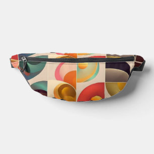 Squares Abstract Retro Trendy Collection Fanny Pack