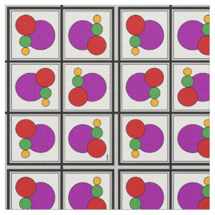 Squares and Circles Abstract Fabric