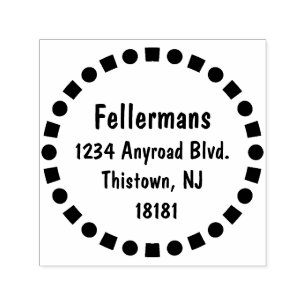 Squares and Circles Self-inking Stamp