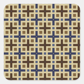 Squares and Crosses Square Sticker