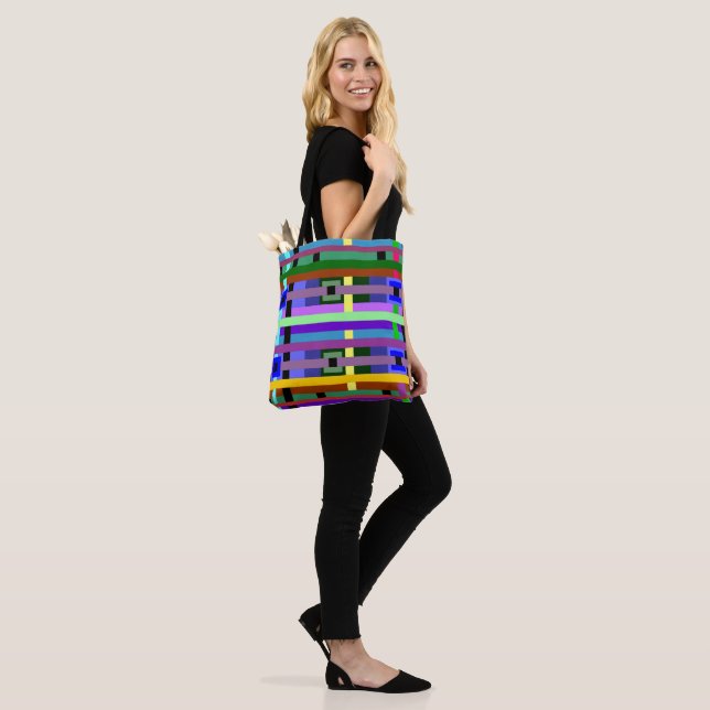 Squares and Lines Tote Bags (On Model)