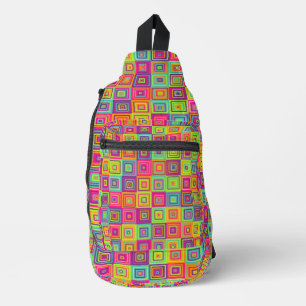squares colourful pattern sling bag